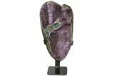 Amethyst Geode Section With Metal Stand - Uruguay #122023-3